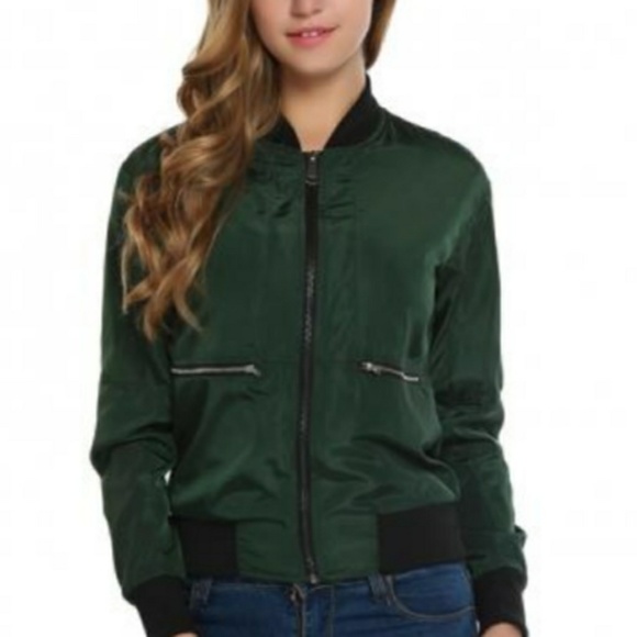 🆕⭐ British racing green bomber jacket⭐ - Picture 3 of 8